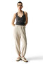 Khaki Gathered Back Heart Neckline Cotton Modal Blend Top - 5