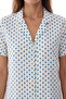 Ecru Blue Polka Dot Patterned Short Sleeve Shirt Shorts Pajama Set - 2
