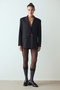 Black Ribbed Lace Pantyhose - 2