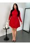 Rochie mini, roșu cireșiu - 0XL - 8