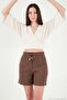 Cotton Shorts with Tie Detail Women's Shorts 668Yp5485 - 4