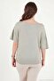 Standard Fit Drape Detailed Bat Sleeve t Shirt Women's t Shirt 5866962 - 7