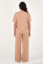 Soft Textured Crew Neck Elastic Waist Short Sleeve Pajama Set Women's Pajama Set 65720102 - 7
