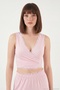 Soft Textured Tie-Back Lace Crop Pajama Set Women's Pajama Set 6575015 - 6
