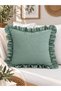 İnci Vintage Ruffled Sage Green Throw Pillow Cover 1 Pc - 6