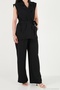 Double-Breasted Collar Tie Detail Wide Leg Suit Women's Suit 5866393 - 5
