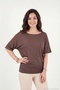 Standard Fit Drape Detailed Bat Sleeve t Shirt Women's t Shirt 5866962 - 5