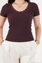 Cotton Lace Detailed V-Neck Ribbed Blouse Women's Blouse 5866933 - 5