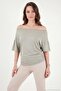 Standard Fit Drape Detailed Bat Sleeve t Shirt Women's t Shirt 5866962 - 2
