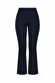 Steel Leggings Trousers with Elastic Waist and Side Zipper, Navy Blue