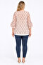 Women's Powder Plus Size Undershirt and Flounce Sleeve Chiffon Blouse 65n35801 - 8
