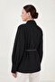 Double-Breasted Collar Belted Balloon Sleeve Cotton Shirt Women's Shirt 6835057 - 7