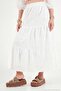 Fisto Embroidered Cotton Layered Maxi Skirt Women's Skirt 6985067 - 4