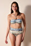 Dalia High Waist Shirred Multicolor Bikini Bottom - 5