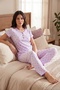 Cotton Regular Fit Soft Textured Buttoned V-Neck Pajama Set Women's Pajama Set 65770755