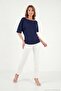 Standard Fit Drape Detailed Bat Sleeve t Shirt Women's t Shirt 5866962 - 3