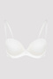 Low-cut Wow Strapless Push Up Padded Underwire White Bra