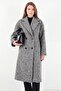 Oversize Fit Mono Collar Buttoned Boucle Long Cashmere Coat Women's Coat 6811997 - 5