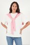 Comfortable Fit Crew Neck Shoulder Shawl Detailed t Shirt Women's t Shirt 5867044 - 5