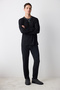 Men's Basic Black Pants Pajama Set - 2