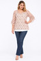 Women's Powder Plus Size Undershirt and Flounce Sleeve Chiffon Blouse 65n35801 - 6