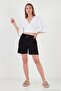 Cotton Shorts with Tie Detail Women's Shorts 668Yp5485 - 3