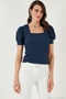 Sleeve Detailed Square Neck Blouse Women's Blouse 5869002 - 5