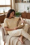 Cotton Regular Fit Crew Neck Pocket Detailed Pajama Set Women's Pajama Set 6091325 - 2