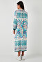 Modest Patterned Regular Fit Tie-Up V-Neck Maxi Dress Women Dress 611El510 - 5