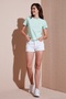 Cotton Slim Fit Crew Neck T-Shirt with Minimal Processing Detail Women's T-Shirt 5866398 - 3