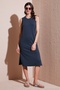 Regular Fit Crew Neck Slit Detailed Basic Midi Dress Women's Dress 5866160 - 2