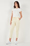 Cotton Regular Waist Regular Fit Straight Leg Trousers Women's Pants 668Yp42282S4