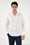 Cotton Regular Fit Classic Collar Long Sleeve 100% Linen Shirt Men's Shirt Cf26S1210000 - 2