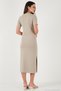 Regular Fit Crew Neck Slit Detailed Midi Dress Women's Dress 5866165 - 8