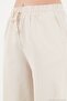 Cotton Waist-Tied High Waist Wide Leg Regular Fit Pants with Pockets Women's Pants 668Yp4 - 8