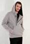 Cotton Slim Fit Kangaroo Pocket Zipper Detailed Hooded Collar Sweat Men's Sweat 575707 - 5