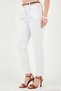Stretch Cotton Regular Fit High Waist Straight Short Leg Belted Trousers Women's Pants 668Yp5335 - 6