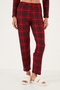 Patterned Elastic Waist Shirt Collar Woven Pajama Set Women's Pajama Set 6095660W4 - 4