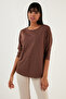 Crew Neck Three Quarter Sleeve Blouse Women's Bluz 5861416Y - 2