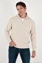 Cotton Regular Fit Half Zipper Stand Collar Sweater Men's Sweater 456112 - 4
