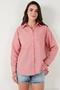 Regular Fit Long Sleeve Pocketed Striped Shirt Women's Shirt 6772895 - 5