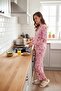 Patterned Regular Fit Soft Textured Winter Comfortable Pajama Set Women's Pajama Set 611Pt288Y