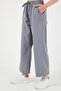 Cotton Waist-Tied High Waist Wide Leg Regular Fit Pants with Pockets Women's Pants 668Yp4 - 2