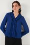 Standard Fit V-Neck Ruffled Long Sleeve Shirt Women's Shirt 611Go00341 - 7