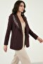Slim Fit Shawl Detailed Double Breasted Collar Jacket Women's Jacket 6927665 - 4