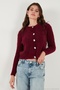 Fitted Fit Crew Neck Soft Textured Crop Cardigan Women's Cardigan 4615559 - 7