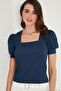 Sleeve Detailed Square Neck Blouse Women's Blouse 5869002 - 4
