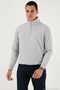 Cotton Regular Fit Half Zipper Stand Collar Sweater Men's Sweater 456112 - 4