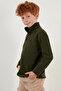 Soft Textured Zippered Stand Collar Winter Fleece Unisex Children's Fleece 5905002 - 3