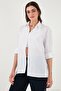 Cotton Regular Fit Shirt with Cut-Out Slit Detail Women's Shirt 6772920 - 5